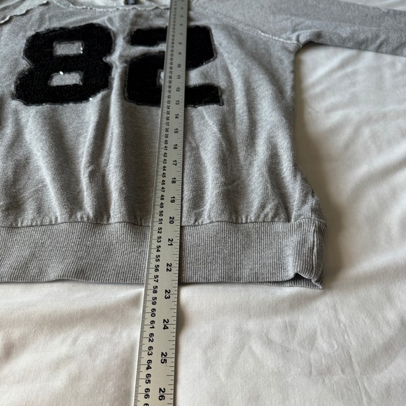 Buffalo David Bitton Womens 82 Sequin Long Sleeve Sweatshirt Gray Small Raw Seam - Picture 12 of 14